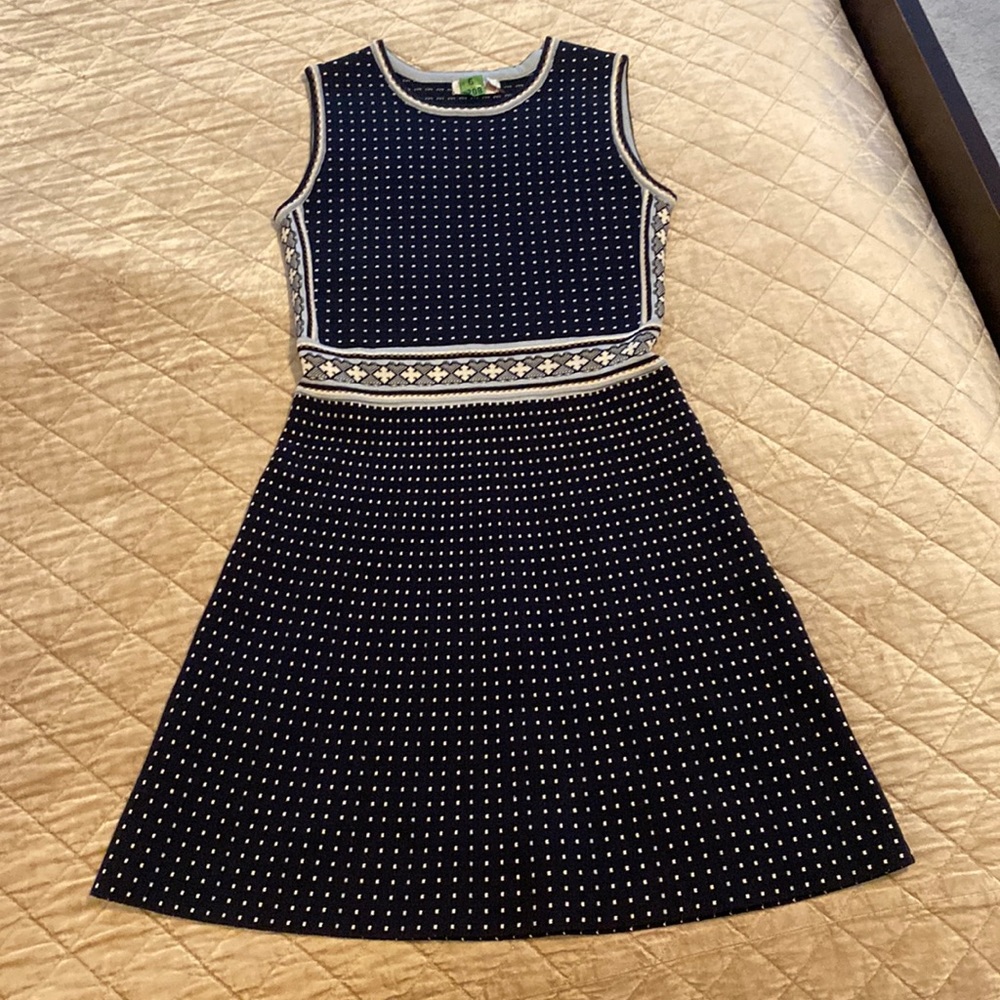 Tory Burch Black and White Sleeveless Dress